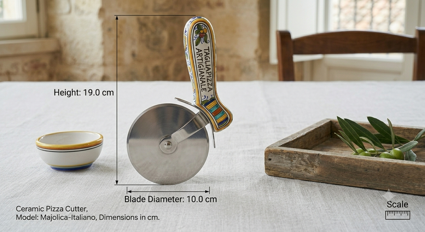 Tagliapizza manico ceramica